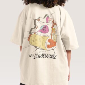 Bedrock Crash Oversized Graphic Tee - The Flintstones Collab Unisex 100% Combed Cotton