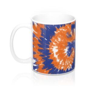 Blue & Orange Tie Dye Coffee Mug - Durable Ceramic Hot Beverage Cup