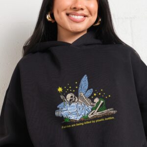 Dead Fairies Unisex Graphic Hoodie - 90s Boxy Fit, 340gsm Cotton-Poly Blend
