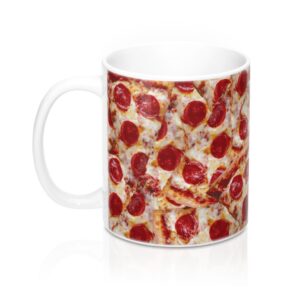 Pizza Coffee Mug - White Ceramic Durable Mug for Coffee Tea Hot Chocolate