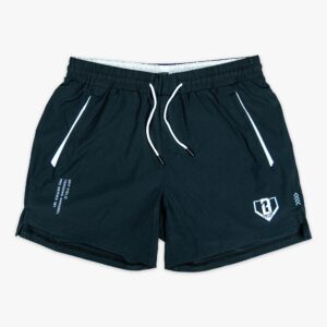 Pro Series Shorts V2 Black/White Baseball Athletic Shorts - 5" Inseam