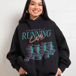 Probably Running Late Unisex Graphic Hoodie - 90s Boxy Fit, 340gsm Cotton-Poly Blend