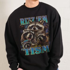 Rizz 'Em With the 'Tism Unisex Graphic Sweatshirt - Premium Cotton-Poly Blend 340gsm