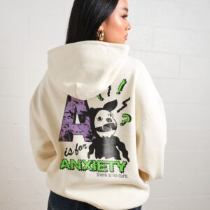 A Is For Anxiety Unisex Graphic Hoodie - 90s Boxy Fit, 80% Cotton