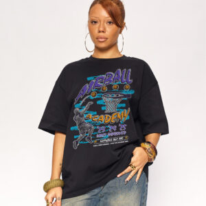 Airball Academy Oversized Graphic Tee - Threadheads Unisex 90s Boxy Fit 100% Combed Cotton