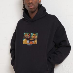 Angry Bert Unisex Hoodie Sesame Street 90s Boxy Fit 340gsm Cotton Poly