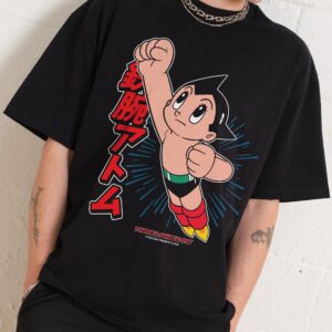 Astro Boy Flight Oversized Graphic Tee Unisex 90s Boxy Fit 100% Combed Cotton