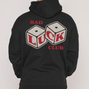Bad Luck Club Unisex Hoodie - 90s Boxy Fit, 340gsm Cotton-Poly Blend