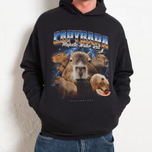 Capybara Water Rat Unisex Hoodie - 90s Boxy Fit, 340gsm Cotton-Poly Blend