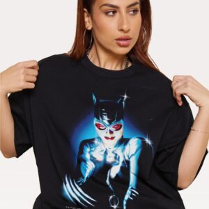 Catwoman Oversized Graphic Tee DC Comics Unisex 90s Boxy Fit 100% Cotton