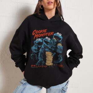 Cookie Kaiju Hoodie - Sesame Street Unisex Graphic Hoodie, 90s Boxy Fit