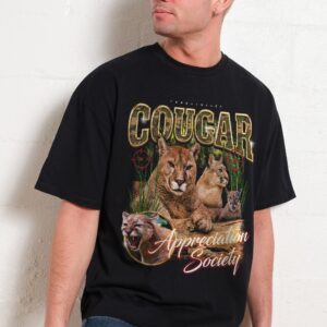 Cougar Appreciation Society Oversized Graphic Tee Unisex 100% Combed Cotton 275gsm