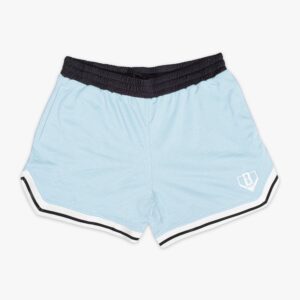 Court Shorts - Powder Blue Mesh Gym Shorts with Retro Trim