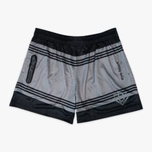 Crayon Eye Black Mesh Shorts - Baseball Print, Side Pockets, 100% Polyester