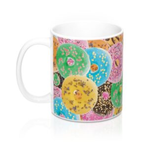 Donuts Coffee Mug - White Ceramic Mug for Coffee, Tea, Hot Chocolate