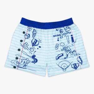 Doodle Print Mesh Shorts - Baseball Lifestyle Teen Boys 5" Inseam