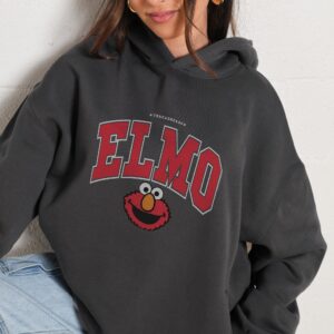 Elmo College Hoodie - Sesame Street Unisex 90s Boxy Fit Premium Hoodie