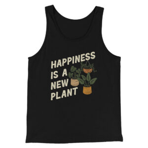Happiness Is A New Plant Unisex Tank Top - Modern Fit Combed Cotton