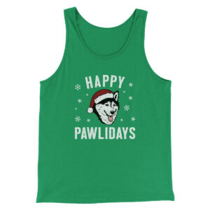 Happy Pawlidays Men/Unisex Tank Top - Santa Paws Christmas Graphic