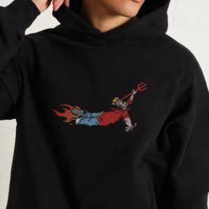 Hell Was Full Unisex Graphic Hoodie - 90s Boxy Fit, 340gsm Cotton-Poly Blend