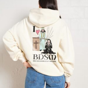 I Love BDSM Unisex Graphic Hoodie - 90s Boxy Fit, 80% Cotton