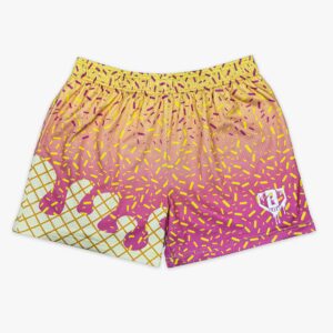 Ice Cream Shorts - Strawberry Banana Baseball Lifestyle Mesh Shorts