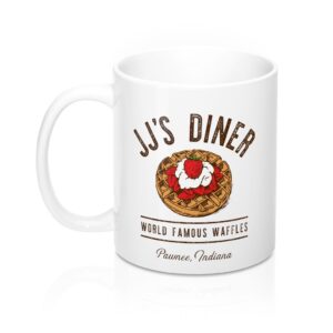 JJ's Diner Coffee Mug - Classic White Ceramic Mug for Coffee, Tea, Hot Chocolate