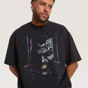 Joker Big Face Oversized T-Shirt DC Comics Unisex Graphic Tee 100% Combed Cotton 275gsm