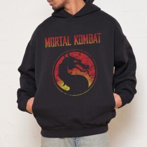Mortal Kombat Logo Unisex Hoodie - 90s Boxy Fit, 340gsm Cotton-Poly Blend