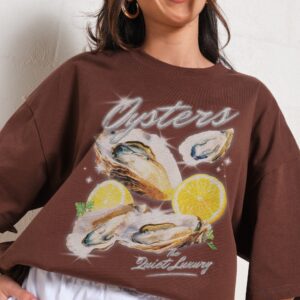 Oysters The Quiet Luxury Oversized Graphic Tee Unisex 100% Combed Cotton Heavyweight