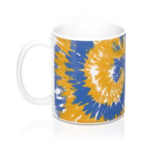 Powder Blue & Yellow Tie Dye Coffee Mug - Durable Ceramic Hot Beverage Mug