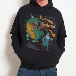 Running From My Problems Dragon Unisex Hoodie - 90s Boxy Fit, 340gsm Cotton-Poly Blend