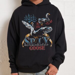 Silly Goose Unisex Graphic Hoodie - 90s Boxy Fit, 80% Cotton, 340gsm