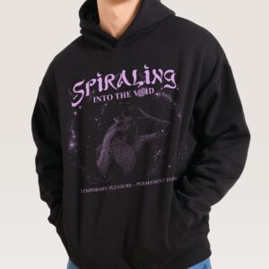 Spiralling Into the Void Unisex Graphic Hoodie - 90s Boxy Fit, 340gsm Cotton-Poly Blend