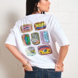 Threadheads Canned Goods Oversized Graphic Tee Unisex 90s Boxy Fit 100% Combed Cotton