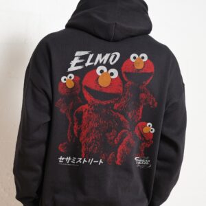 Tokyo Elmo Front and Back Graphic Hoodie Unisex Sesame Street 90s Boxy Fit