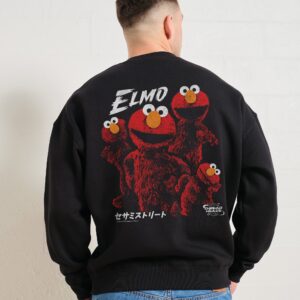 Tokyo Elmo Front and Back Unisex Sweatshirt Sesame Street Official 340gsm Cotton Blend