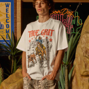 True Grit Oversized Graphic Tee Unisex 90s Boxy Fit 100% Combed Cotton