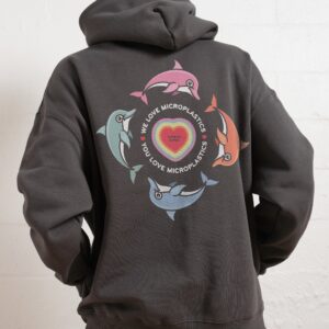 We Love Microplastics Unisex Graphic Hoodie - 90s Boxy Fit, 340gsm Cotton-Poly Blend