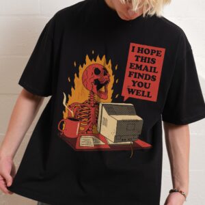 You Got Mail Oversized Graphic Tee Unisex 90s Boxy Fit 100% Combed Cotton Heavyweight